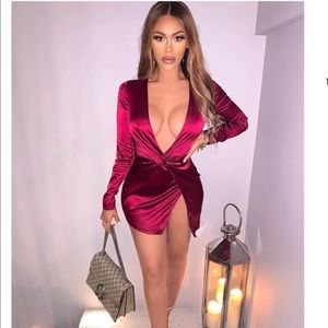 fashionnova Sugar free dress in Burgundy